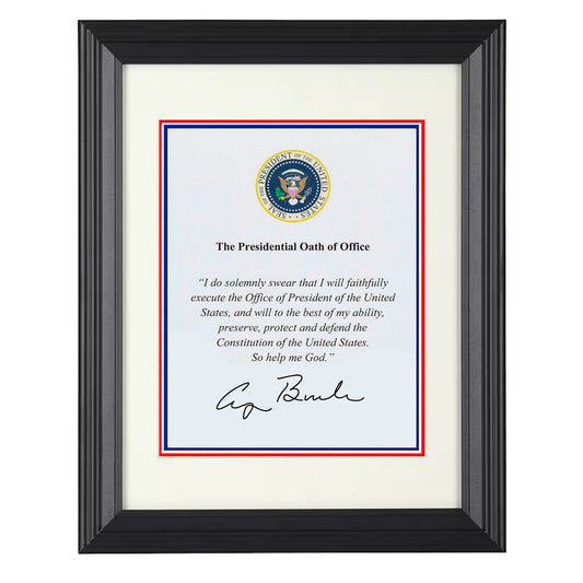 George H. W. Bush - Presidential Oath of Office Print 8x10 Beveled Frame history wall art
