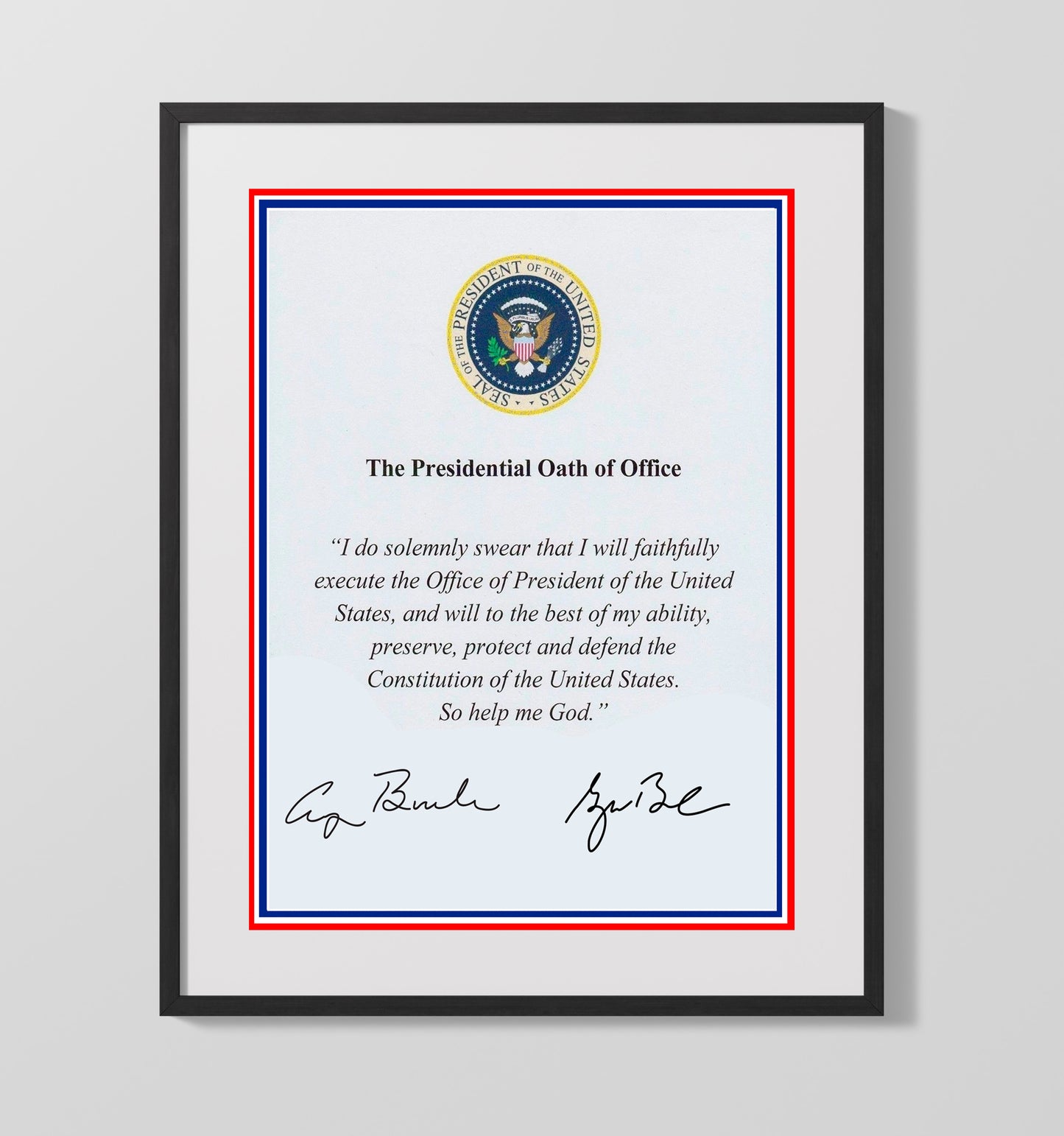 Historical - George H. W. Bush And George W. Bush - Presidential Oath Of Office Print History Wall Art