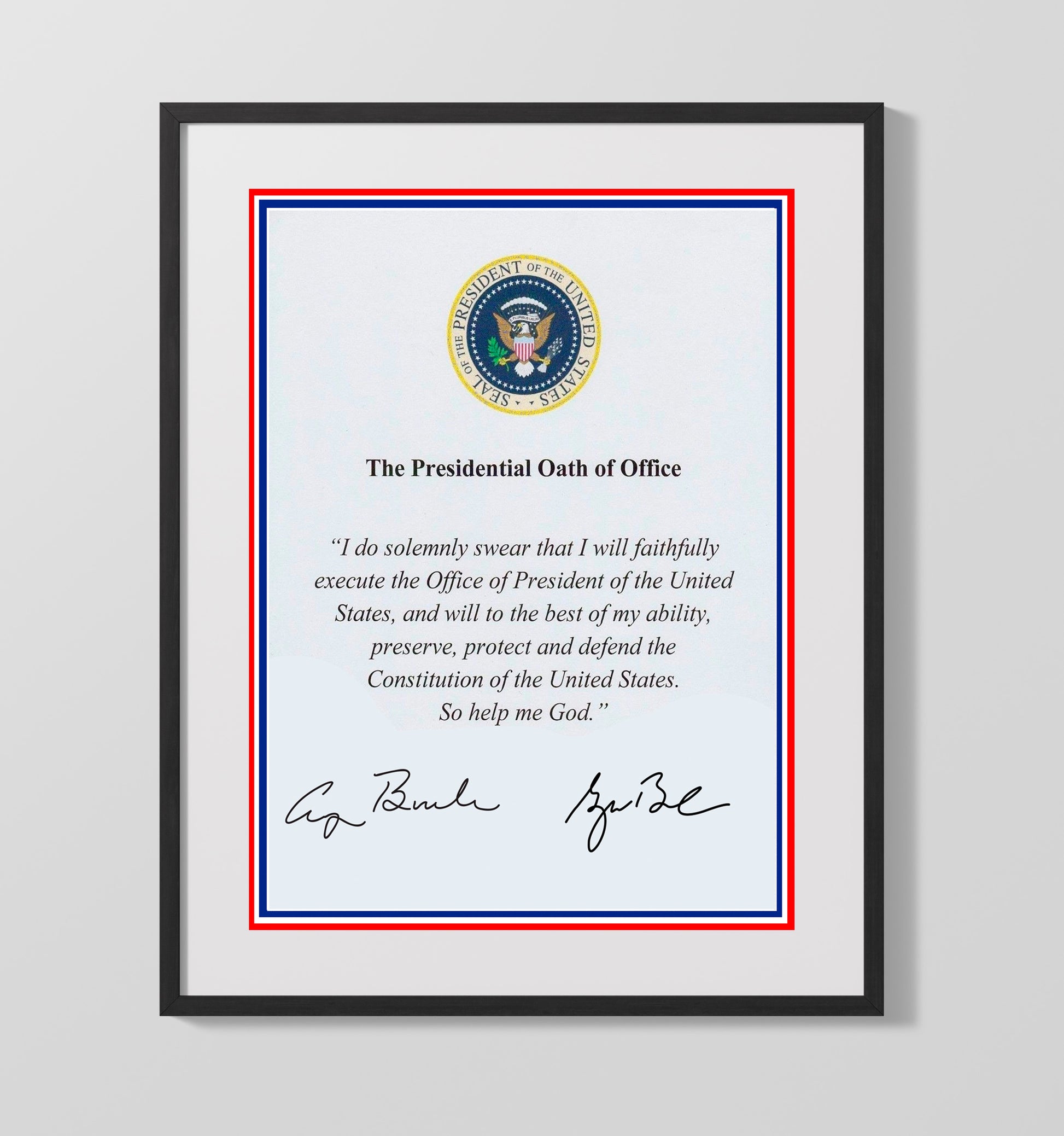 Historical - George H. W. Bush And George W. Bush - Presidential Oath Of Office Print History Wall Art