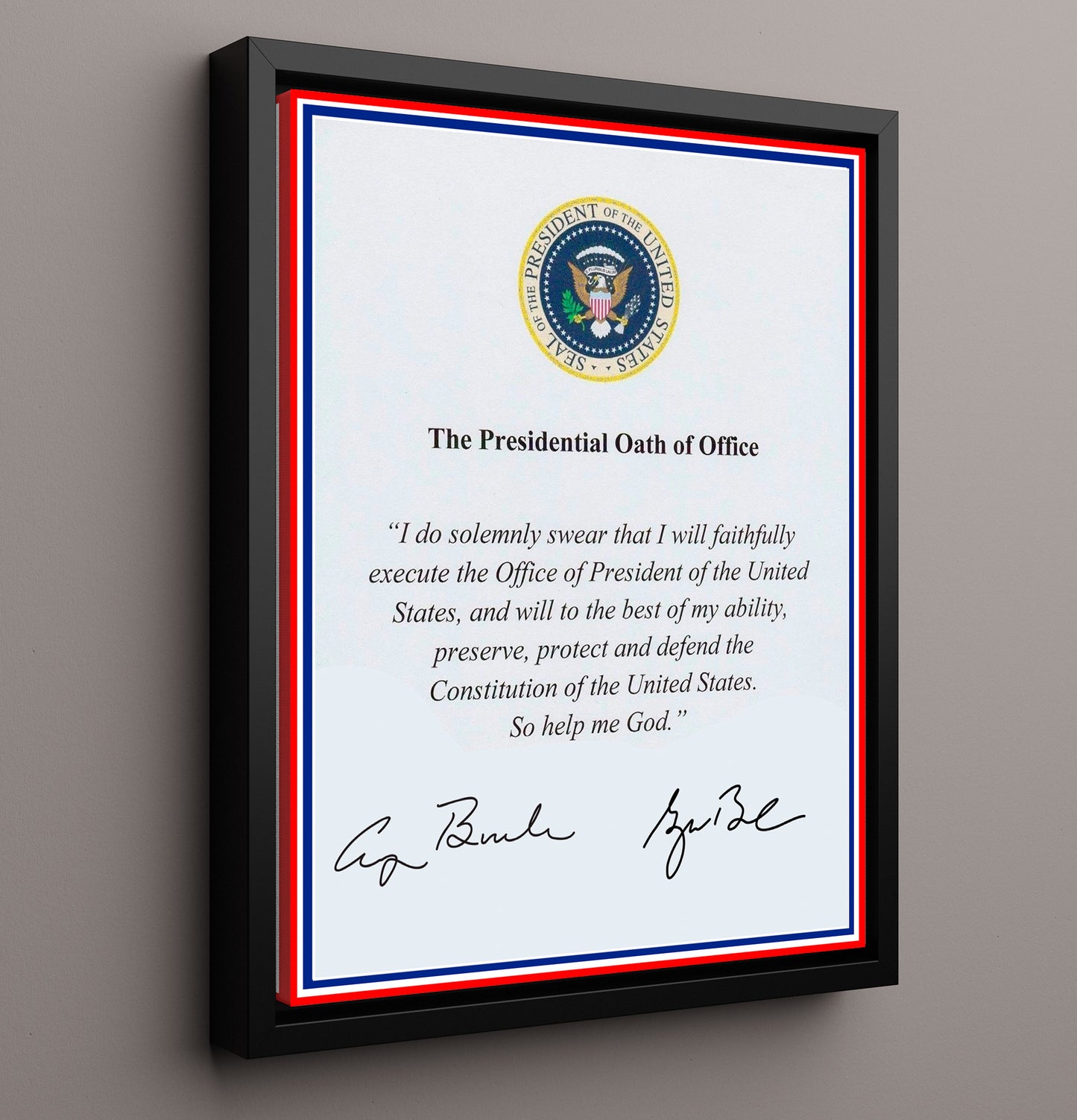 Historical - George H. W. Bush And George W. Bush - Presidential Oath Of Office Print History Wall Art