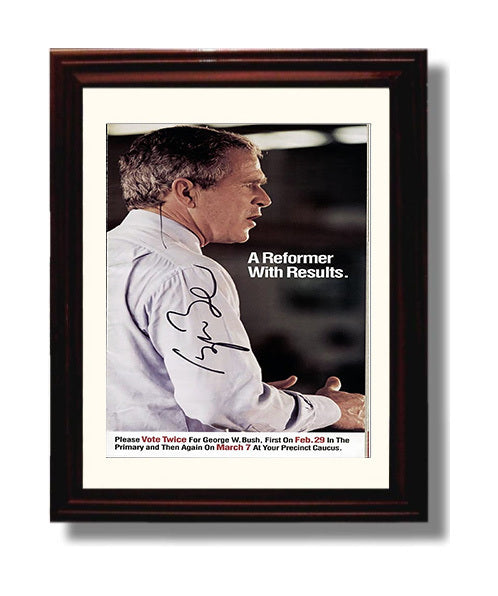 Historical - George W. Bush - Campaign Poster A Reformer With Results 2000 History Wall Art