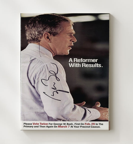 George W. Bush - Campaign Poster A Reformer with Results 2000 8x10 Canvas history wall art