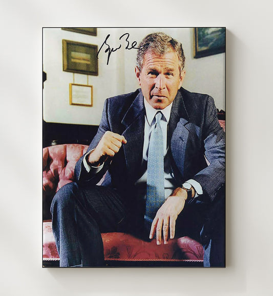 George W. Bush - Oval Office Seated 2000s 8x10 Canvas history wall art