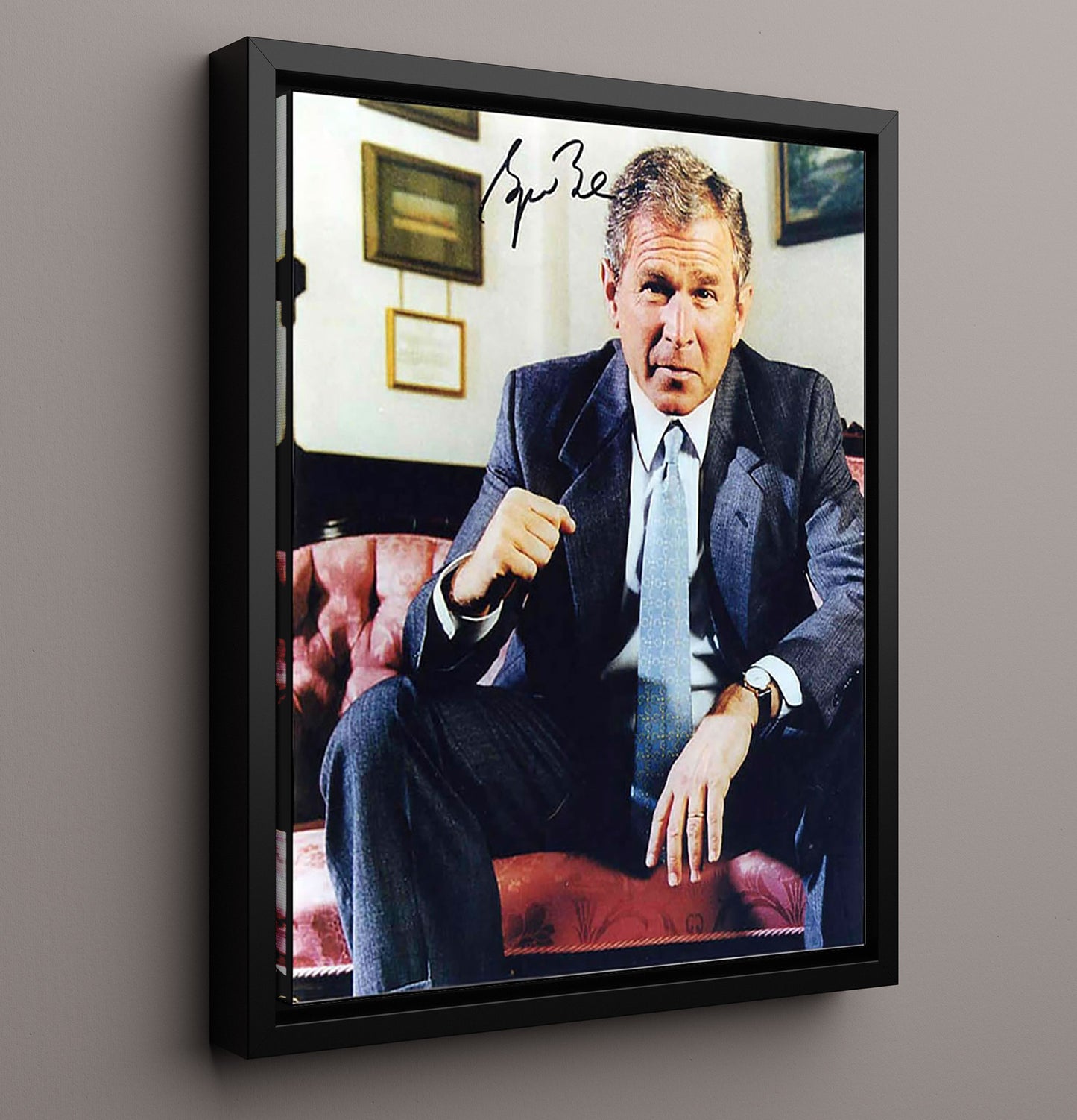 Historical - George W. Bush - Oval Office Seated Portrait 2000S History Wall Art
