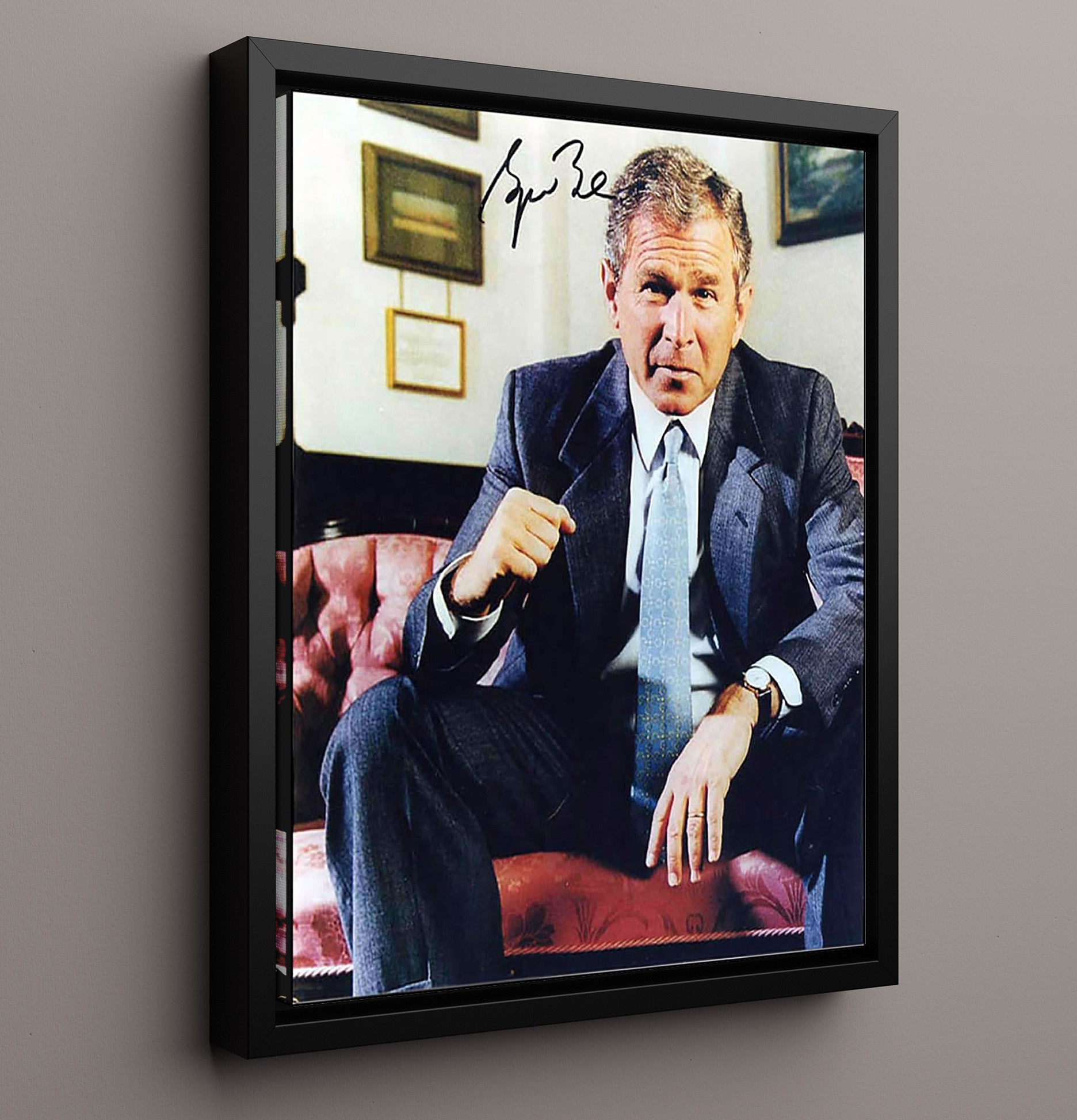 Historical - George W. Bush - Oval Office Seated Portrait 2000S History Wall Art