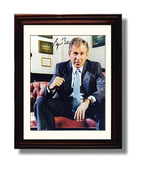 Historical - George W. Bush - Oval Office Seated Portrait 2000S History Wall Art