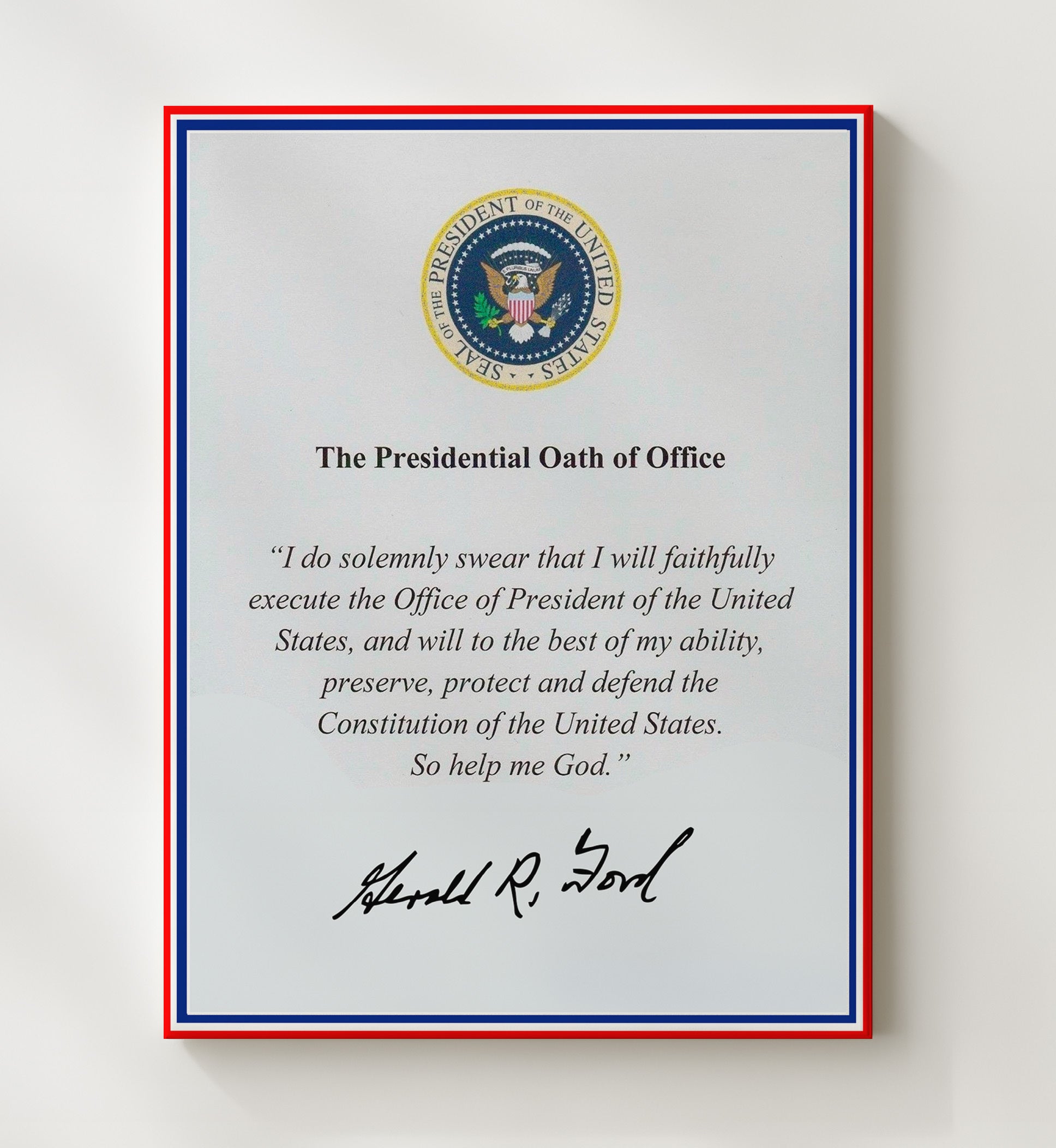 Historical - Gerald R. Ford - Presidential Oath Of Office Print History Wall Art