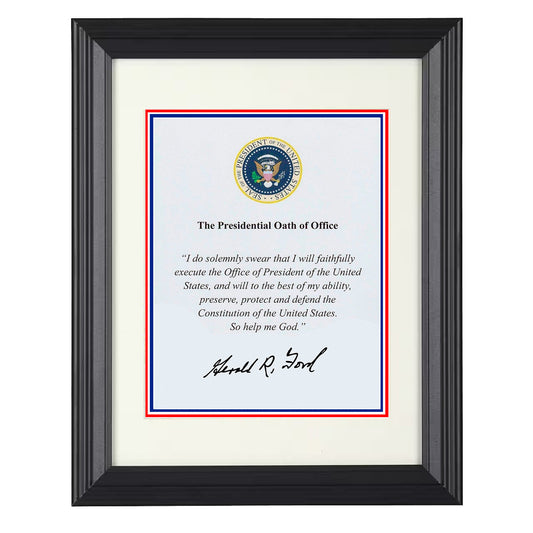 Gerald R. Ford - Presidential Oath of Office Print 8x10 Beveled Frame history wall art