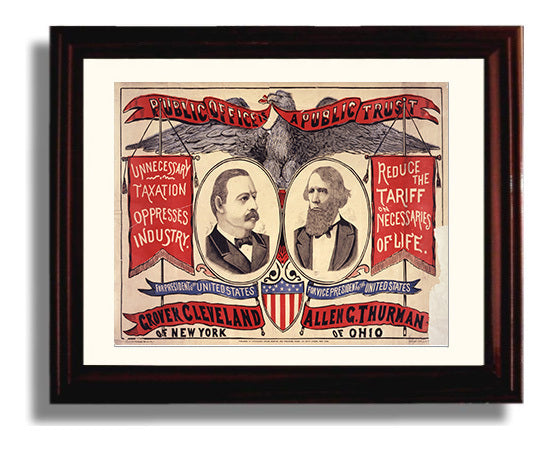 Historical - Grover Cleveland And Allen G. Thurman - Presidential Campaign Poster 1888 - Landscape History Wall Art