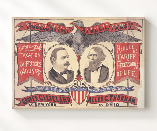 Grover Cleveland and Allen G. Thurman - Presidential Campaign Poster 1888 8x10 Canvas history wall art
