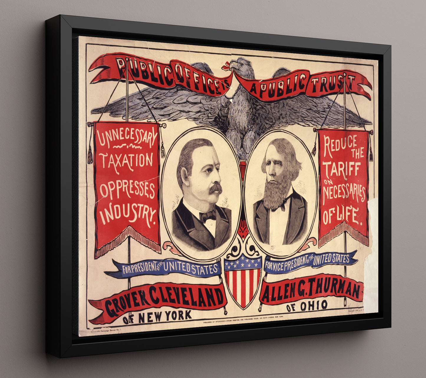 Historical - Grover Cleveland And Allen G. Thurman - Presidential Campaign Poster 1888 - Landscape History Wall Art