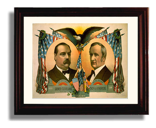 Historical - Grover Cleveland And Thomas A. Hendricks - Presidential Campaign Poster 1884 - Landscape History Wall Art