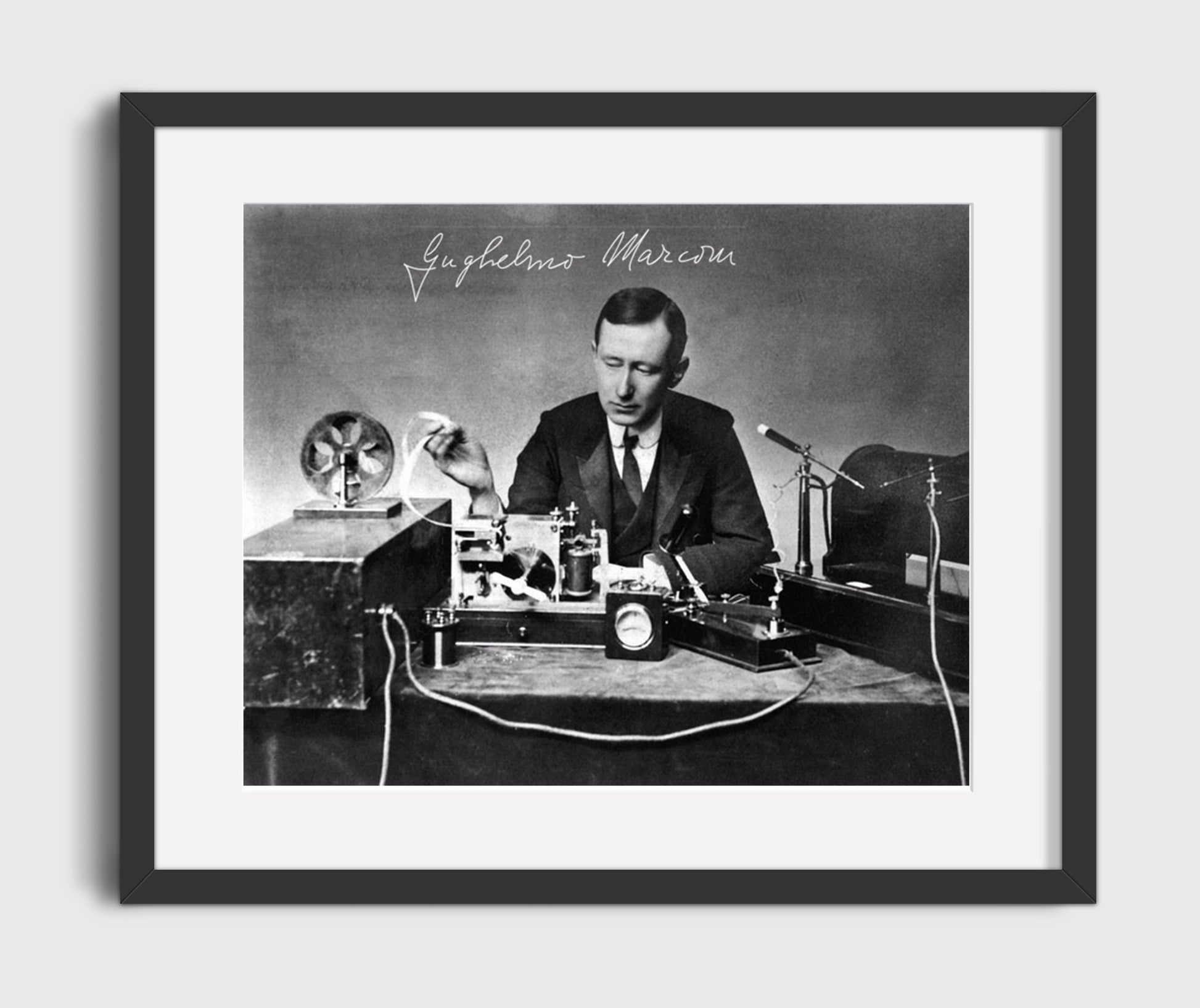 Historical - Guglielmo Marconi - Radio Transmission Experiment Portrait 1900S - Landscape History Wall Art
