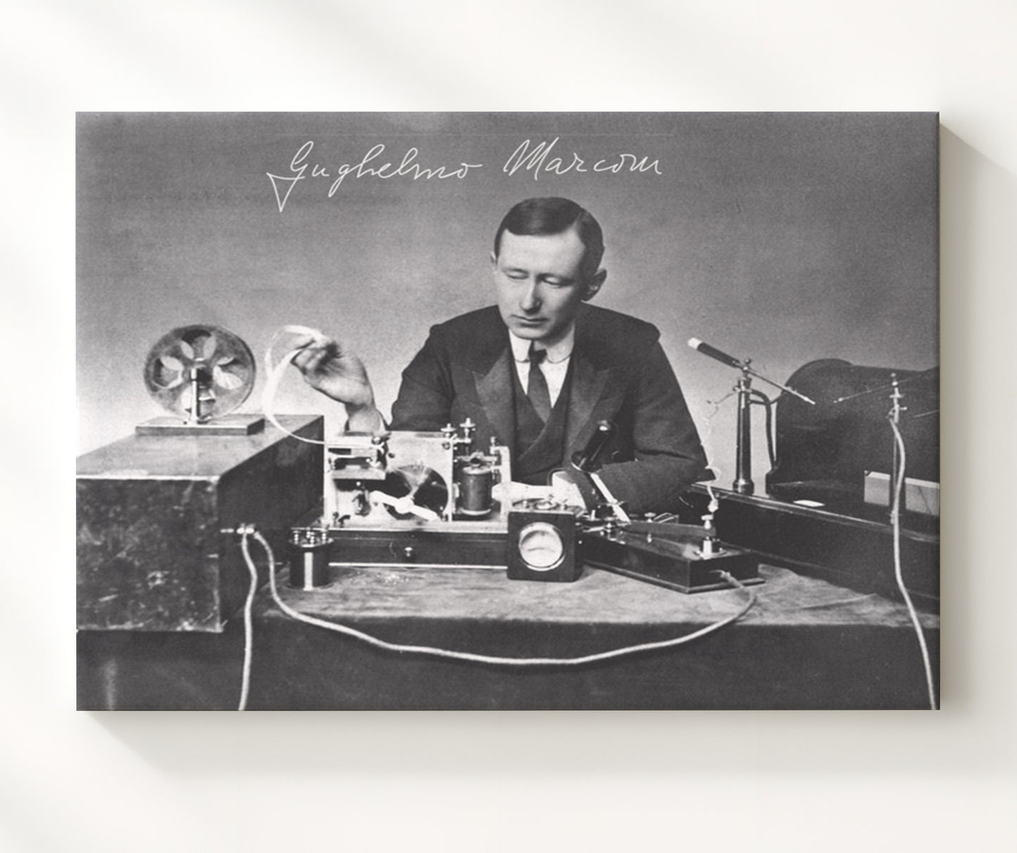 Historical - Guglielmo Marconi - Radio Transmission Experiment Portrait 1900S - Landscape History Wall Art