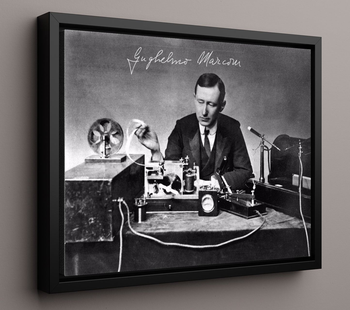 Historical - Guglielmo Marconi - Radio Transmission Experiment Portrait 1900S - Landscape History Wall Art