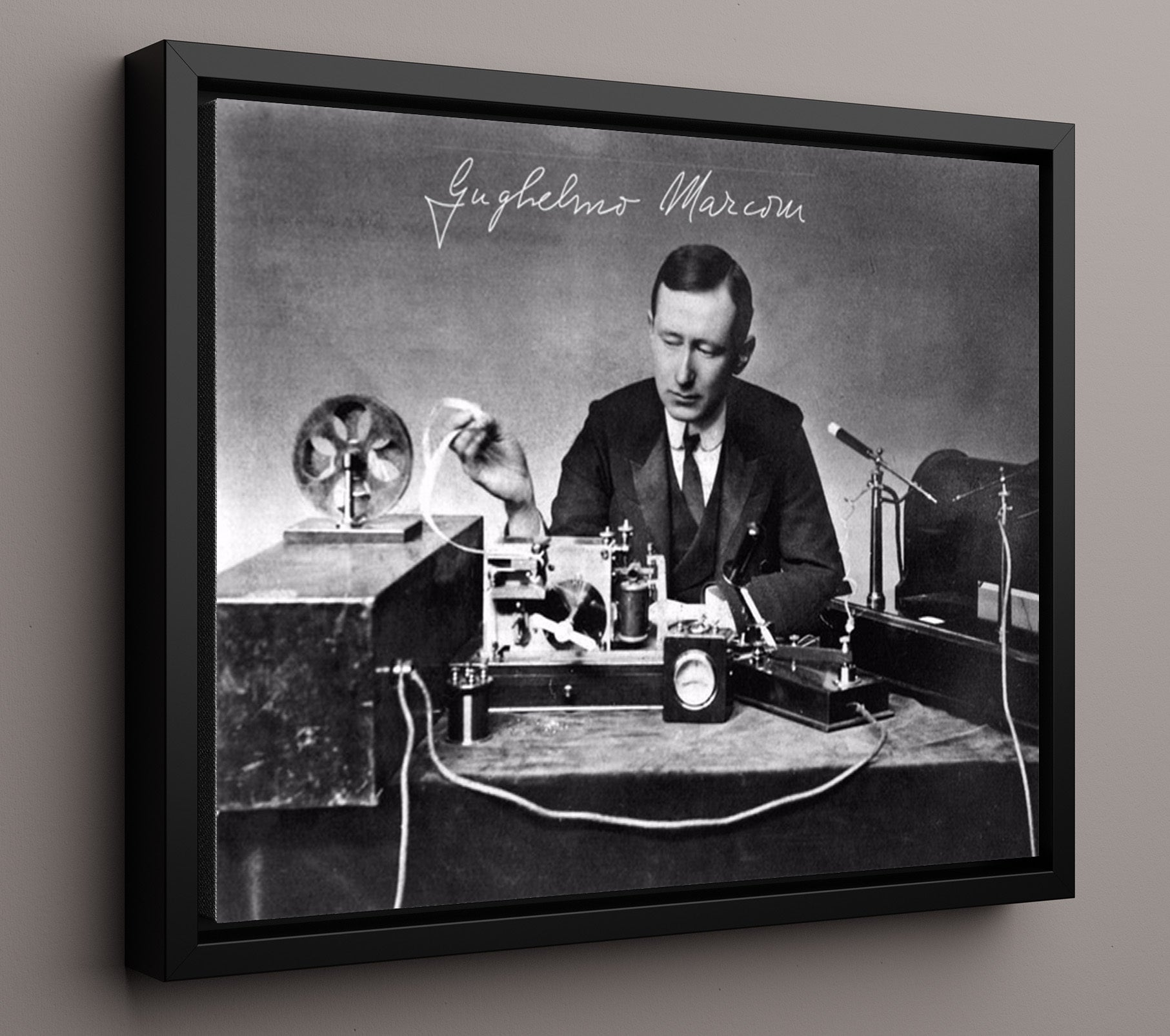 Historical - Guglielmo Marconi - Radio Transmission Experiment Portrait 1900S - Landscape History Wall Art