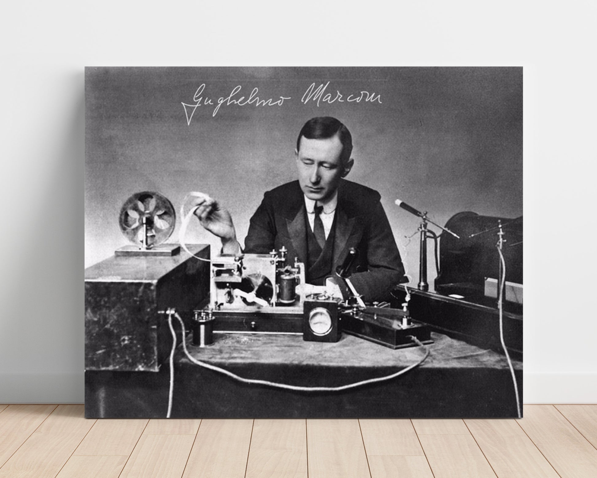 Historical - Guglielmo Marconi - Radio Transmission Experiment Portrait 1900S - Landscape History Wall Art
