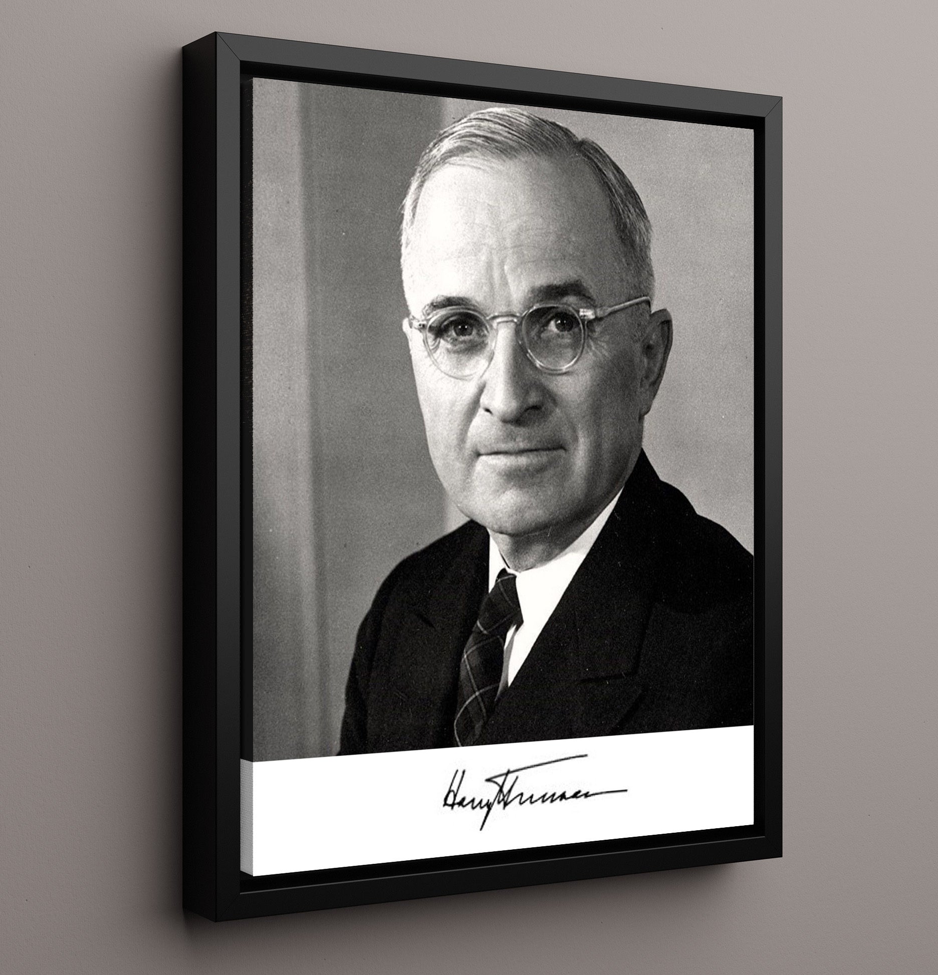 Historical - Harry S. Truman - Presidential Headshot Portrait 1940S History Wall Art