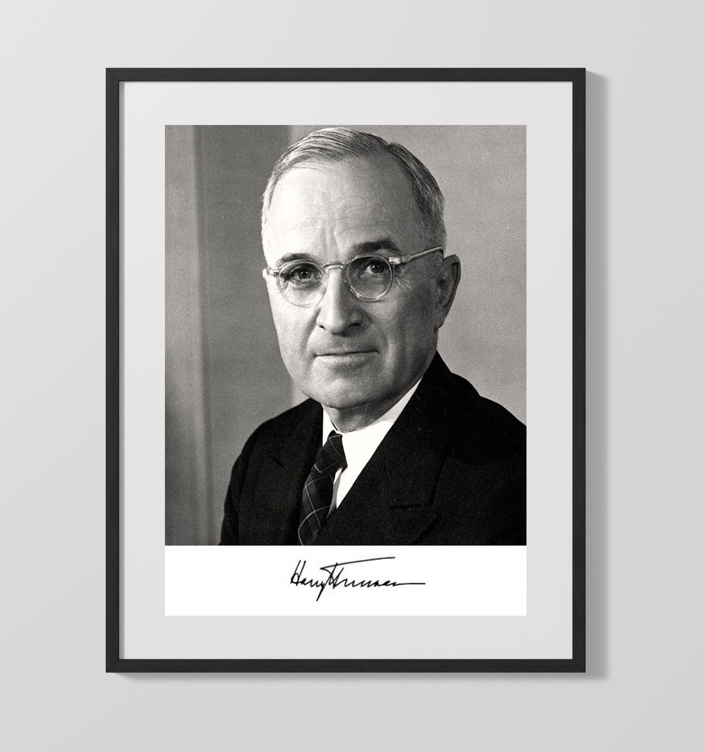 Historical - Harry S. Truman - Presidential Headshot Portrait 1940S History Wall Art