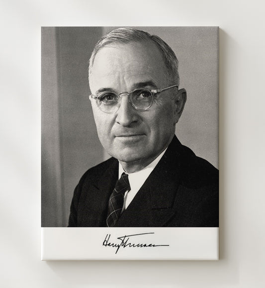 Harry S. Truman - Presidential Headshot 1940s 8x10 Canvas history wall art