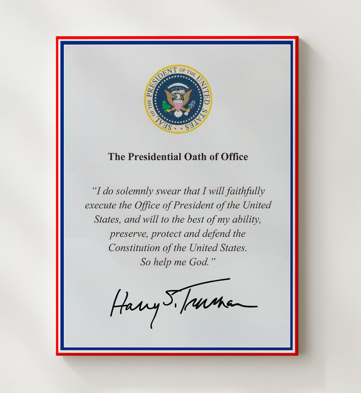 Harry S. Truman - Presidential Oath of Office Print 8x10 Canvas history wall art