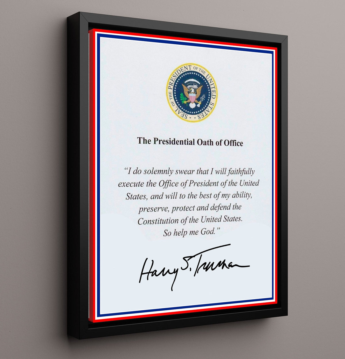 Harry S. Truman - Presidential Oath of Office Print 8x10 Framed Canvas history wall art