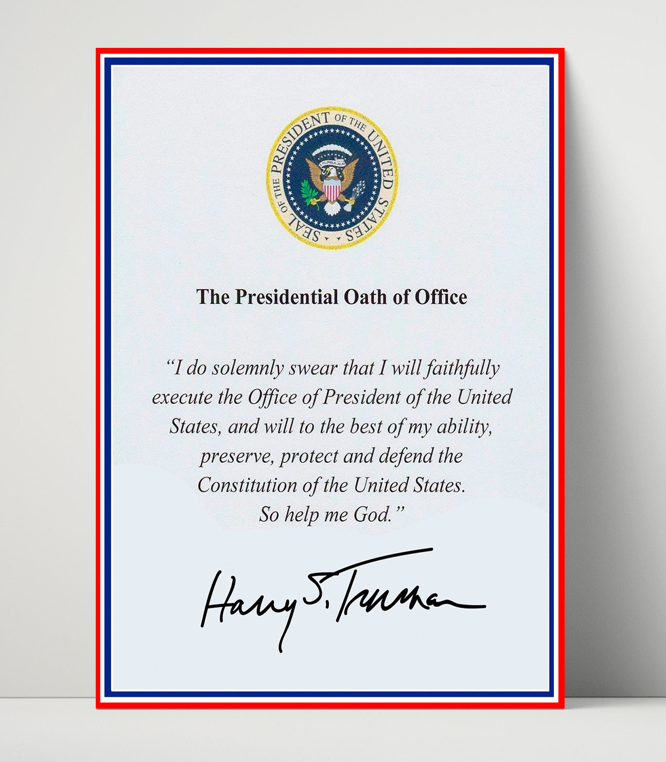 Historical - Harry S. Truman - Presidential Oath Of Office Print History Wall Art