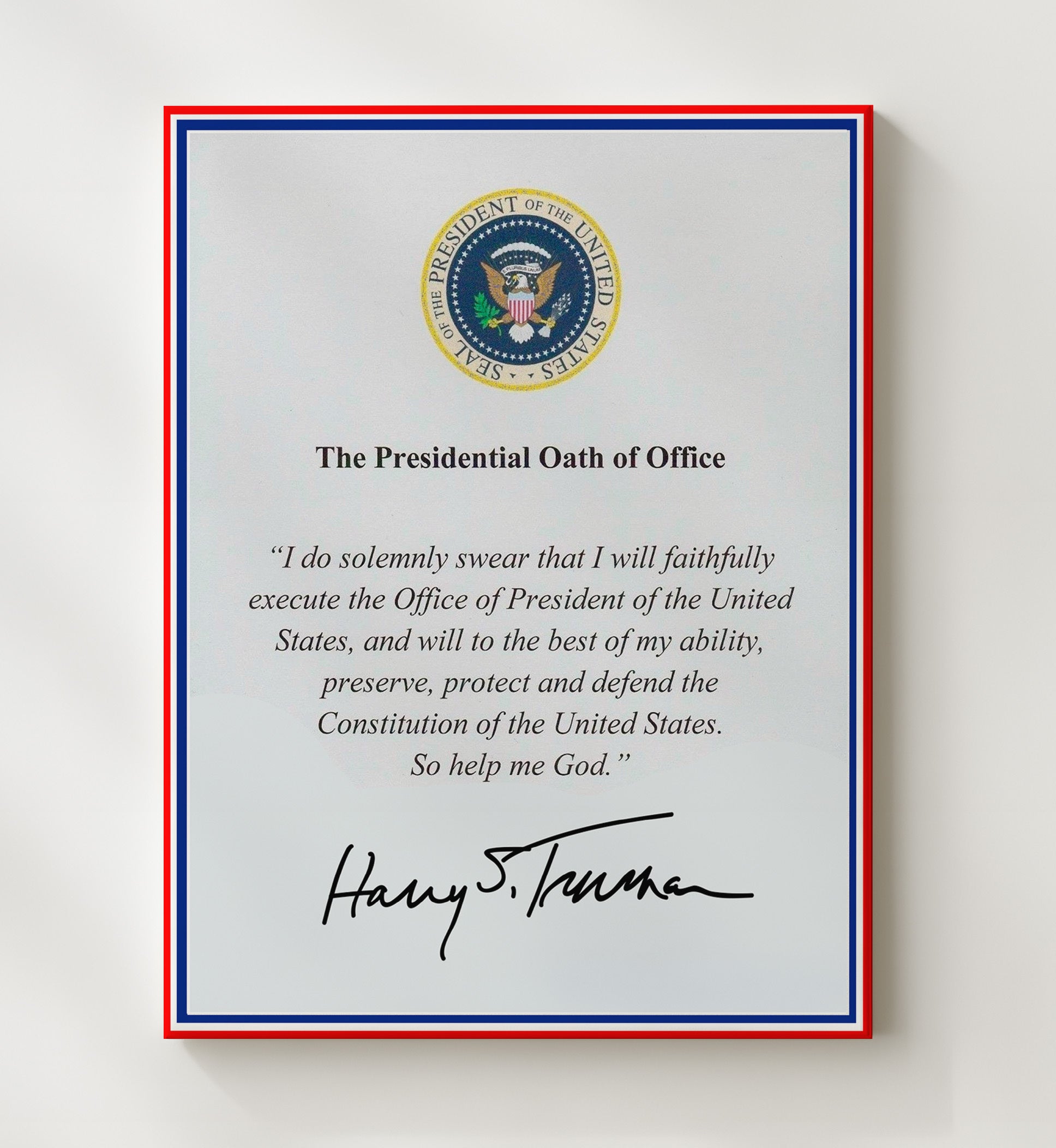 Historical - Harry S. Truman - Presidential Oath Of Office Print History Wall Art