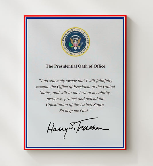 Harry S. Truman - Presidential Oath of Office Print 8x10 Canvas history wall art
