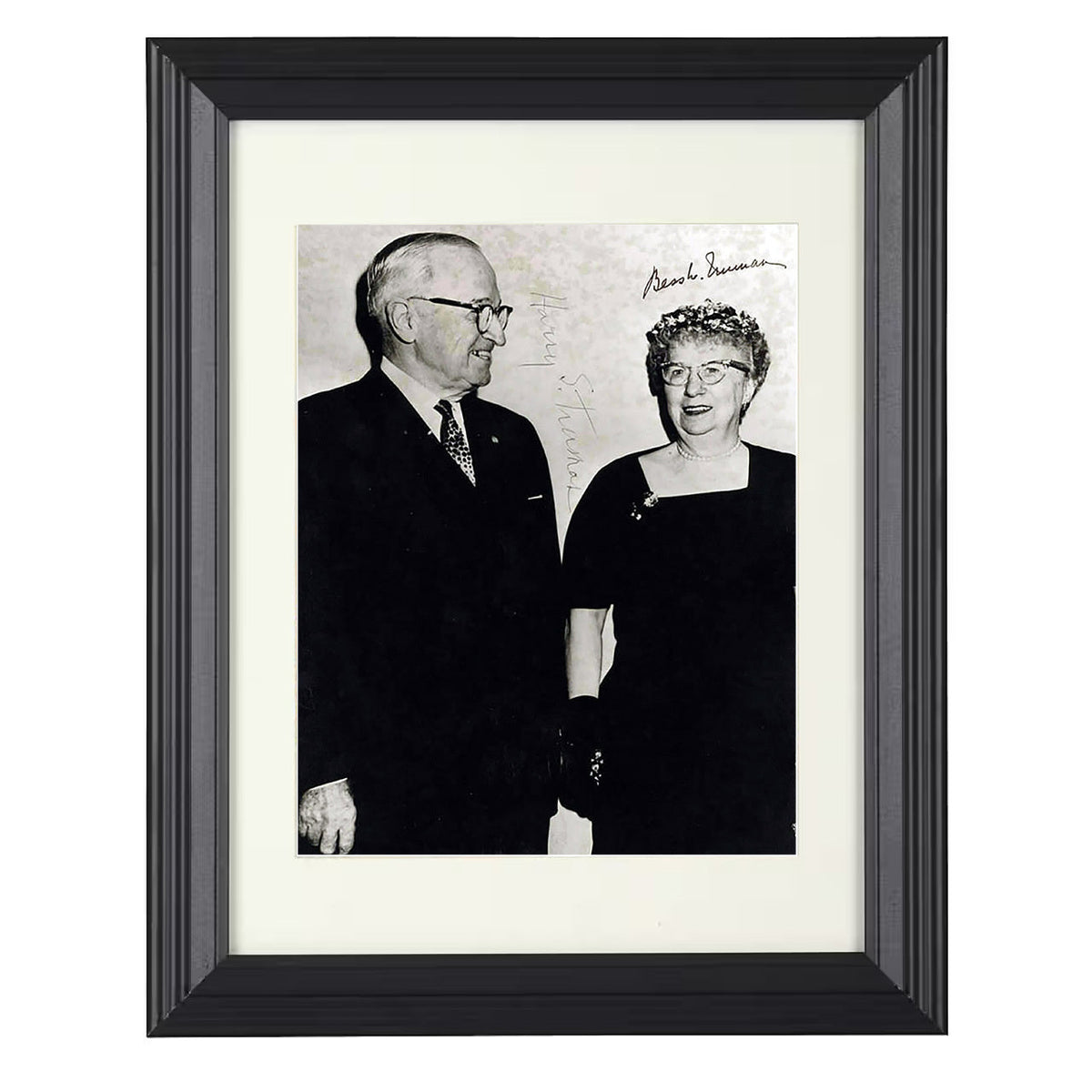 Harry S. Truman and Bess Truman - Formal Event 1940s 8x10 Beveled Frame history wall art
