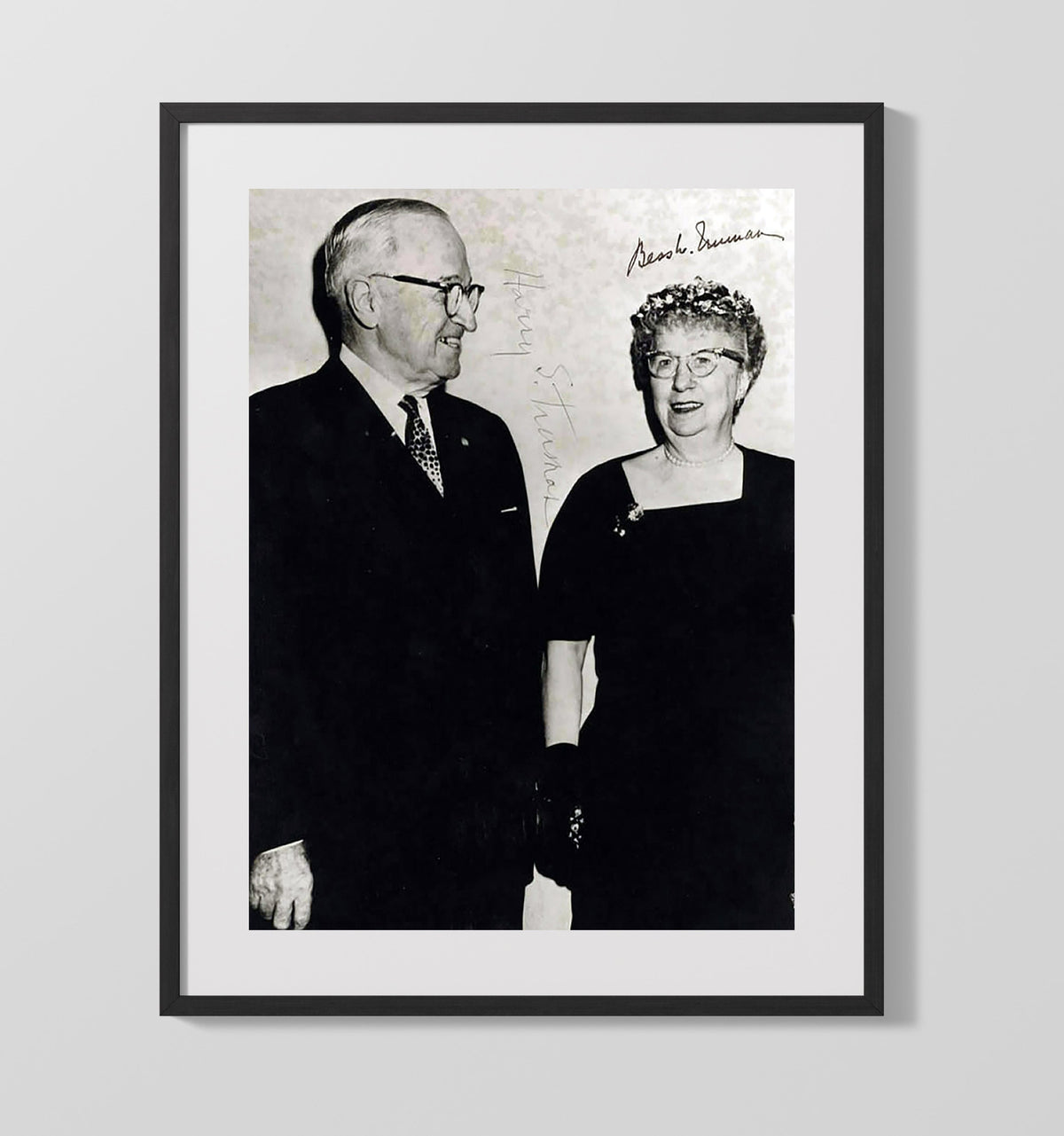 Harry S. Truman and Bess Truman - Formal Event 1940s 16x20 Gallery Frame history wall art