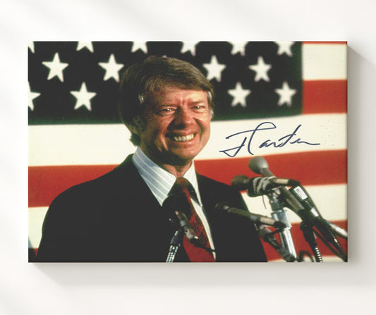 Jimmy Carter - Campaign with American Flag 1976 8x10 Canvas history wall art