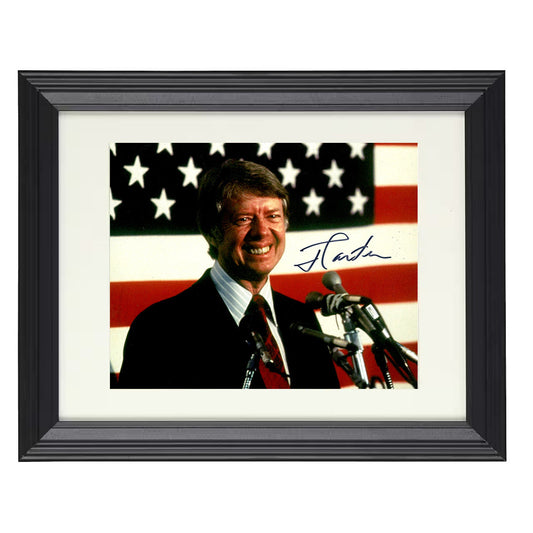 Jimmy Carter - Campaign with American Flag 1976 - Poster Print - 8x10