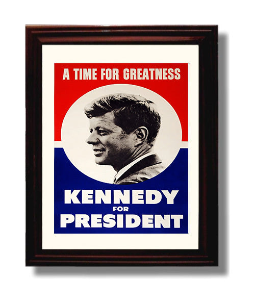 Historical - John F. Kennedy - Campaign Poster 1960 History Wall Art
