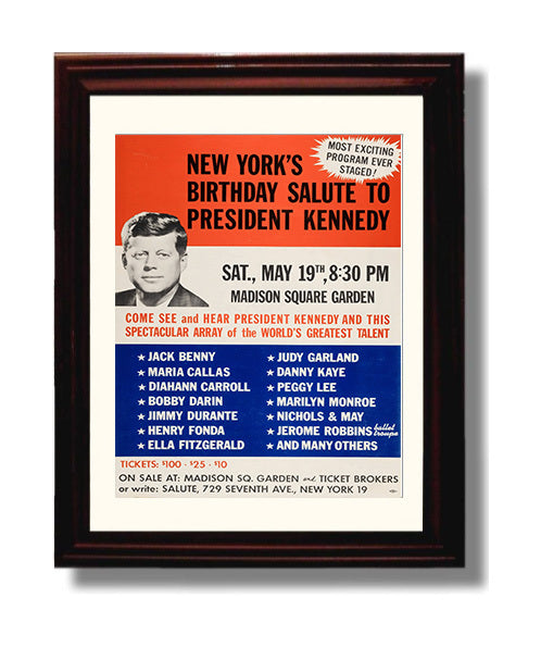 Historical - John F. Kennedy - Madison Square Garden Birthday Gala 1962 History Wall Art