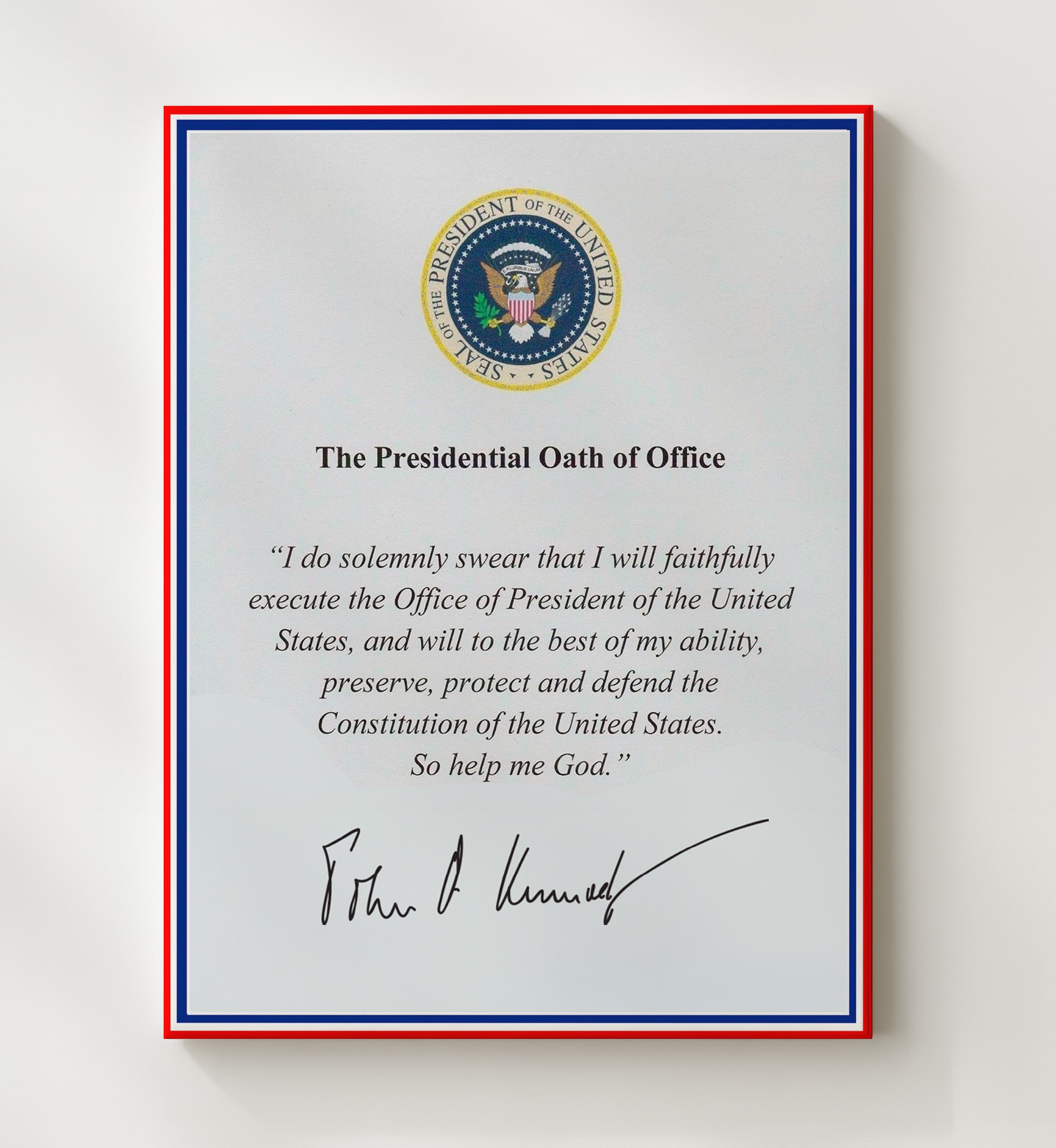 Historical - John F. Kennedy - Presidential Oath Of Office Print History Wall Art