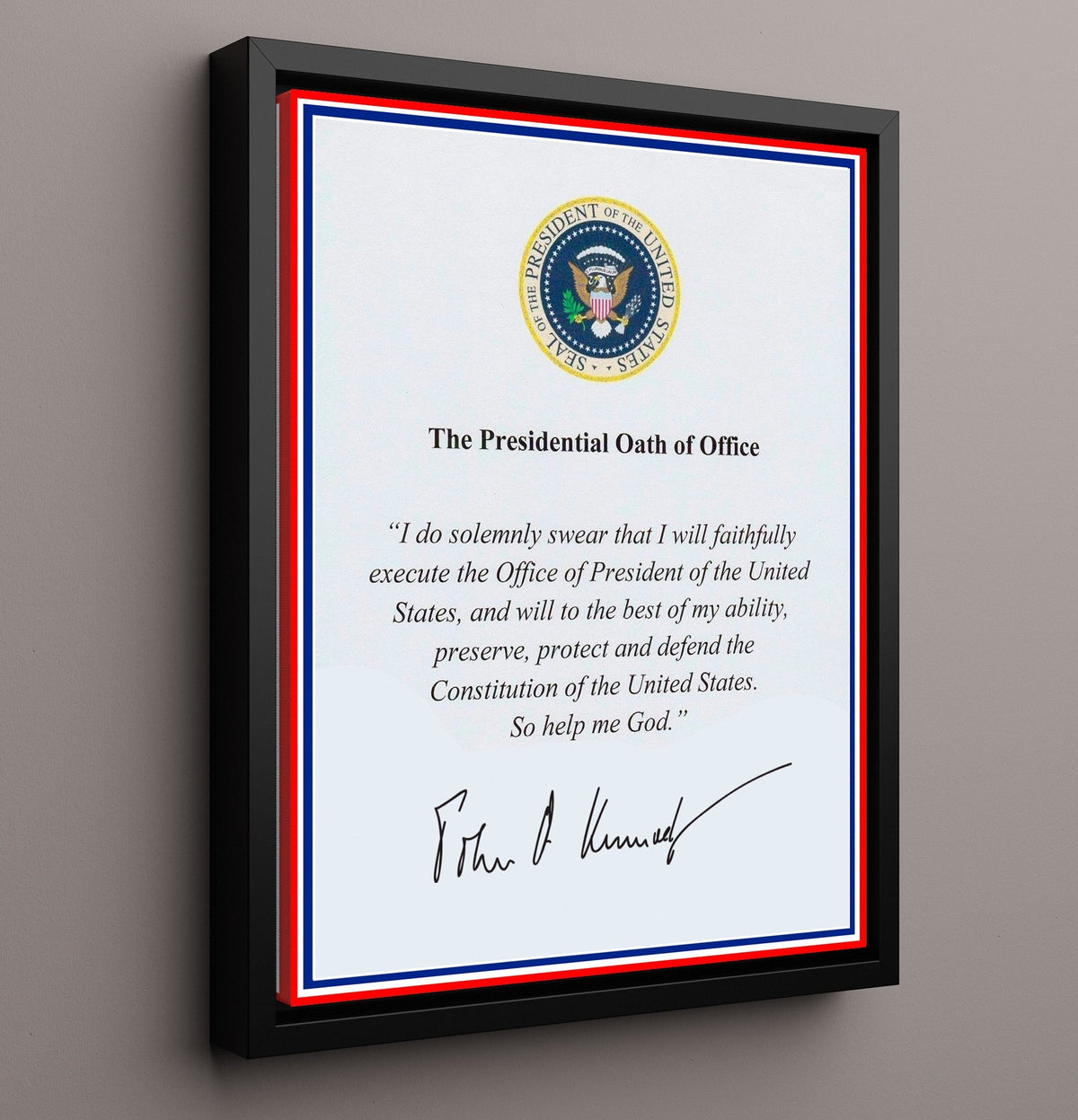 John F. Kennedy - Presidential Oath of Office Print 8x10 Framed Canvas history wall art