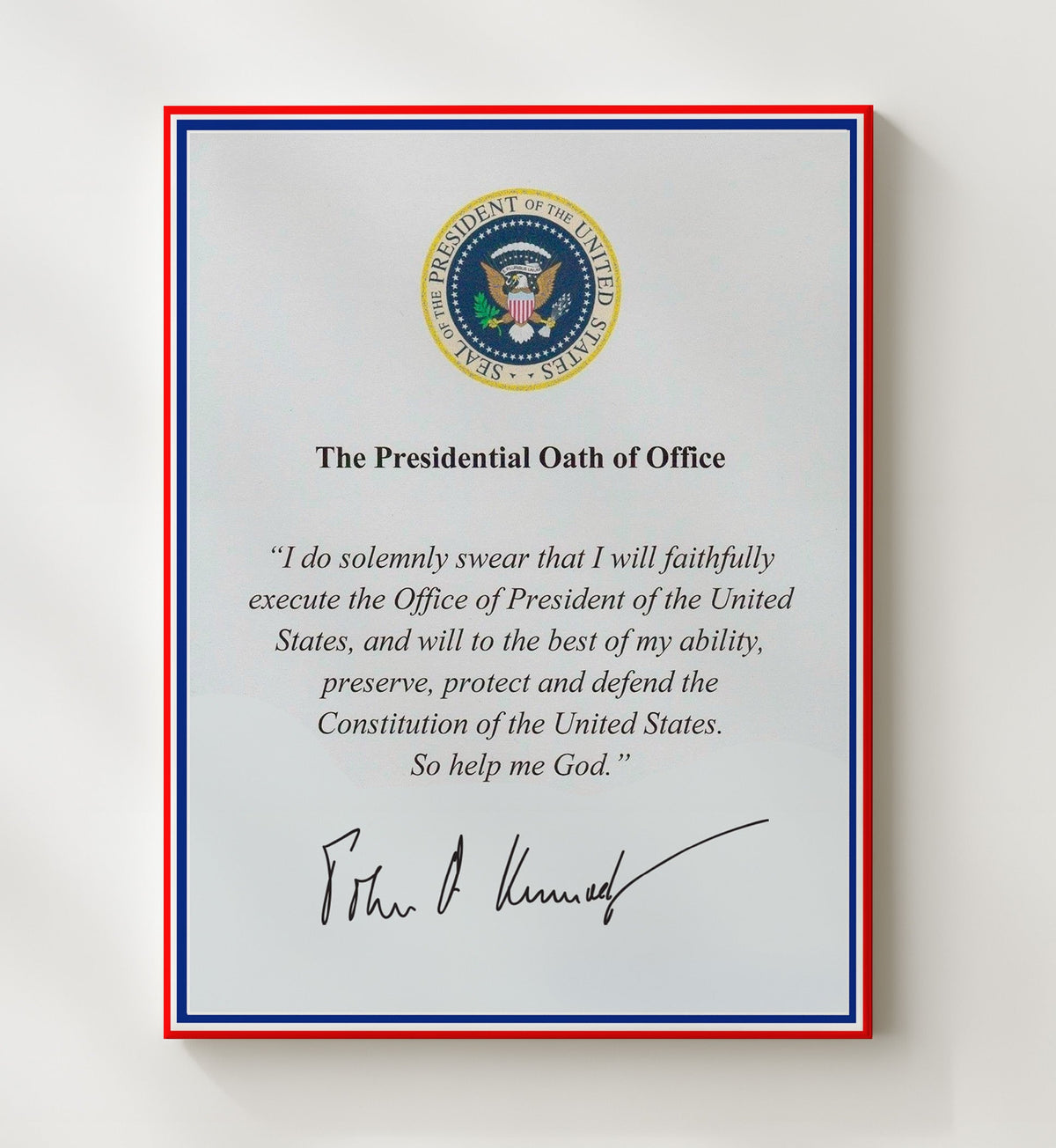 John F. Kennedy - Presidential Oath of Office Print 8x10 Canvas history wall art
