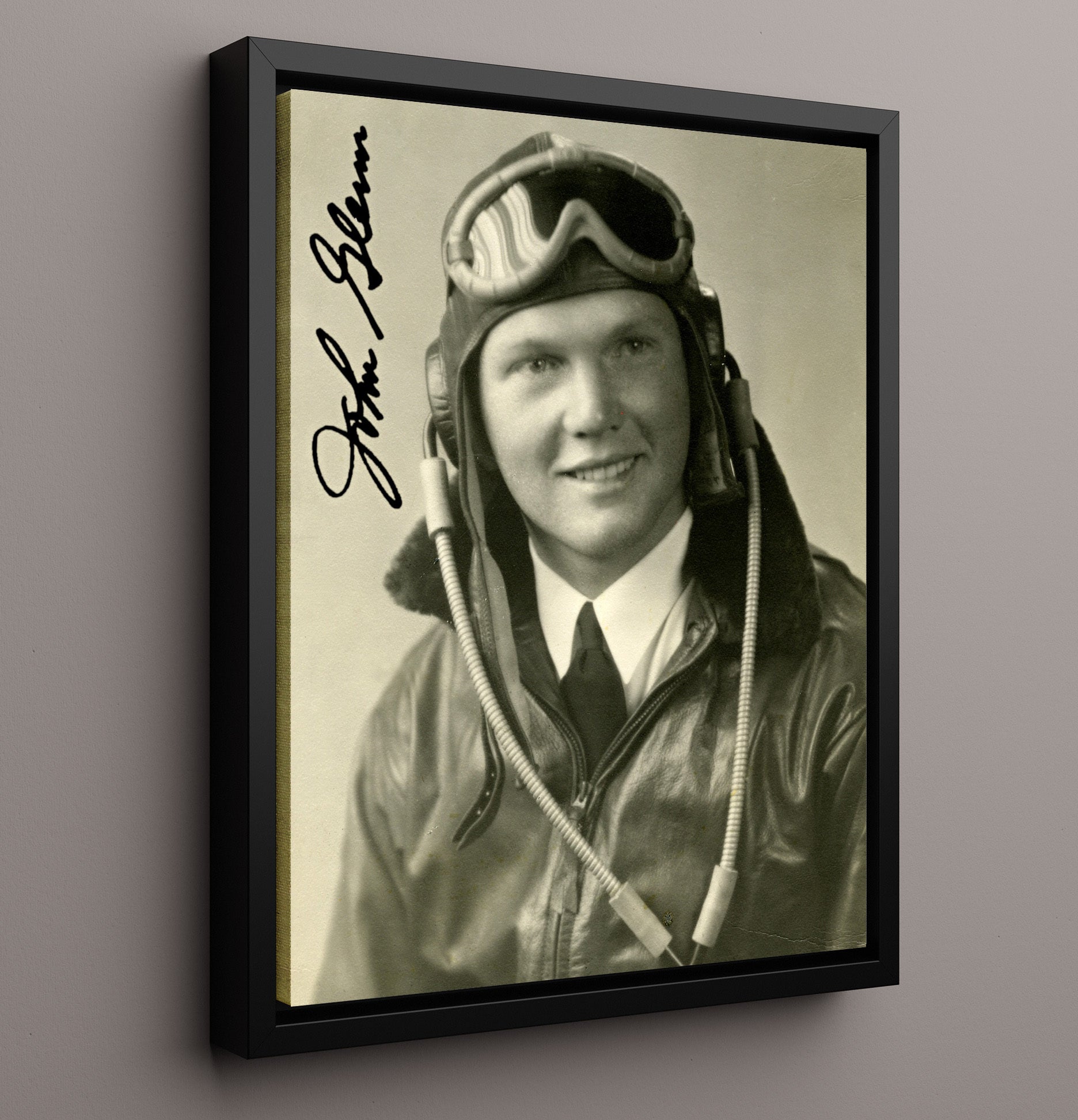 Historical - John Glenn - Early Aviator Portrait 1940S History Wall Art