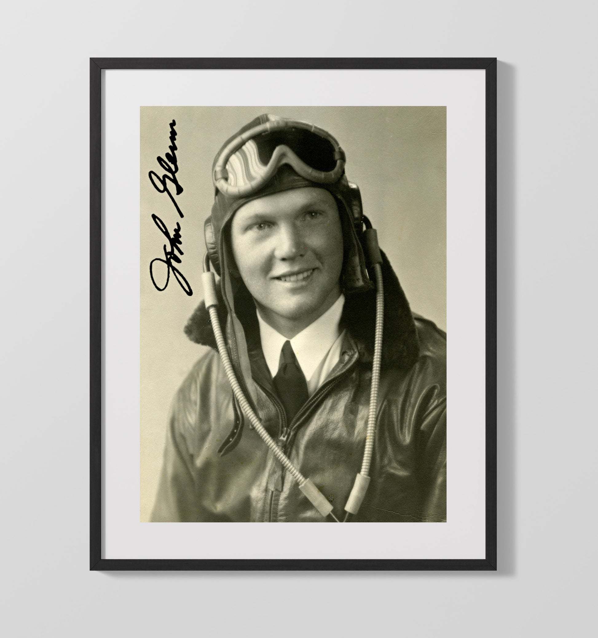 Historical - John Glenn - Early Aviator Portrait 1940S History Wall Art