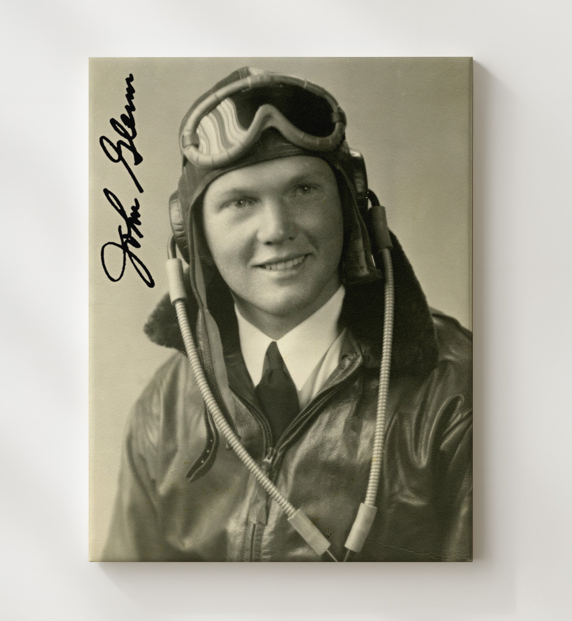 Historical - John Glenn - Early Aviator Portrait 1940S History Wall Art