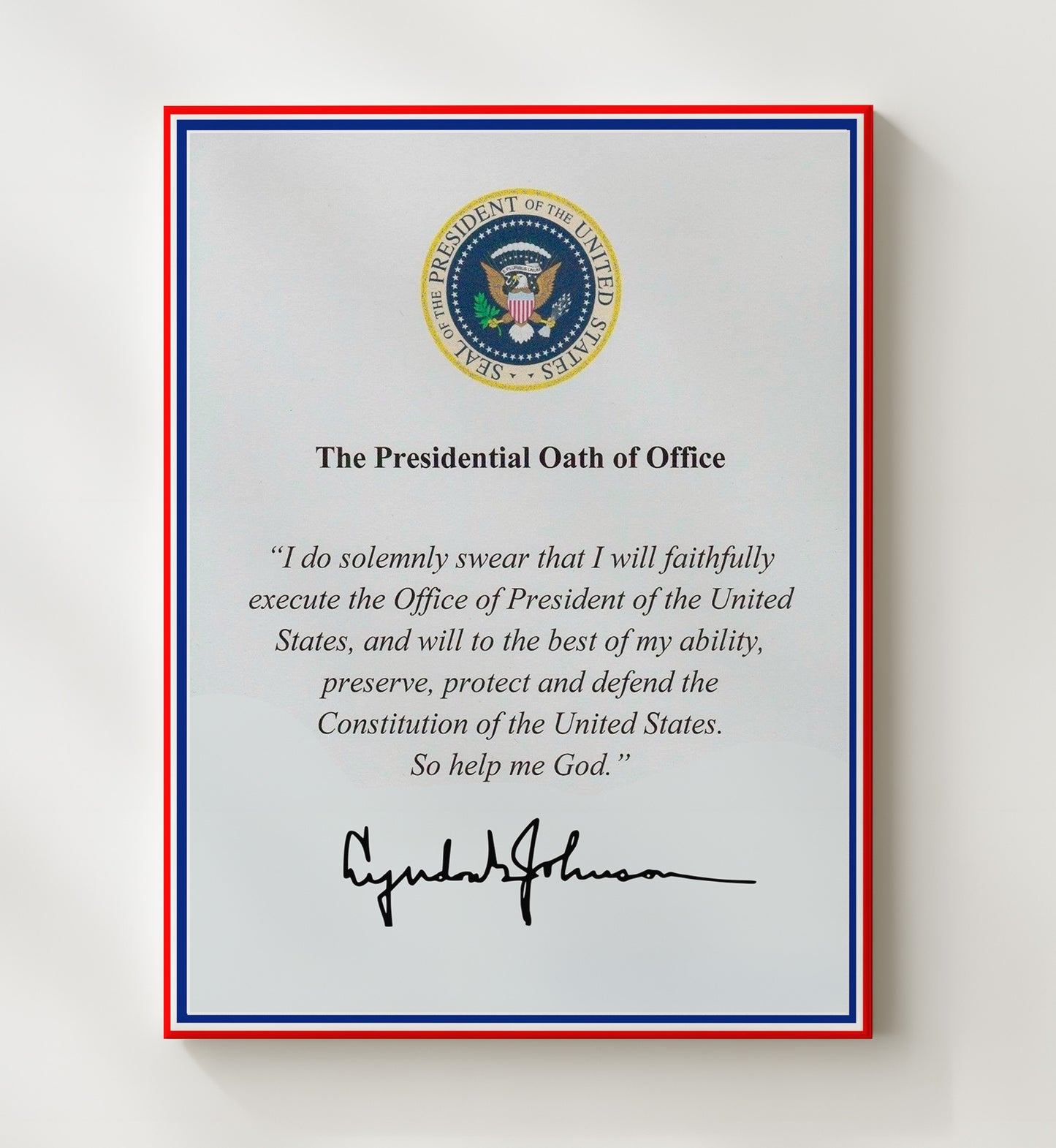 Historical - Lyndon B. Johnson - Presidential Oath Of Office Print History Wall Art