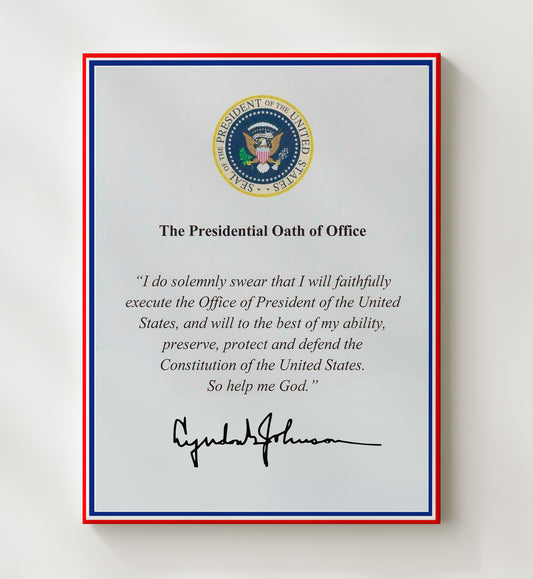 Lyndon B. Johnson - Presidential Oath of Office Print 8x10 Canvas history wall art