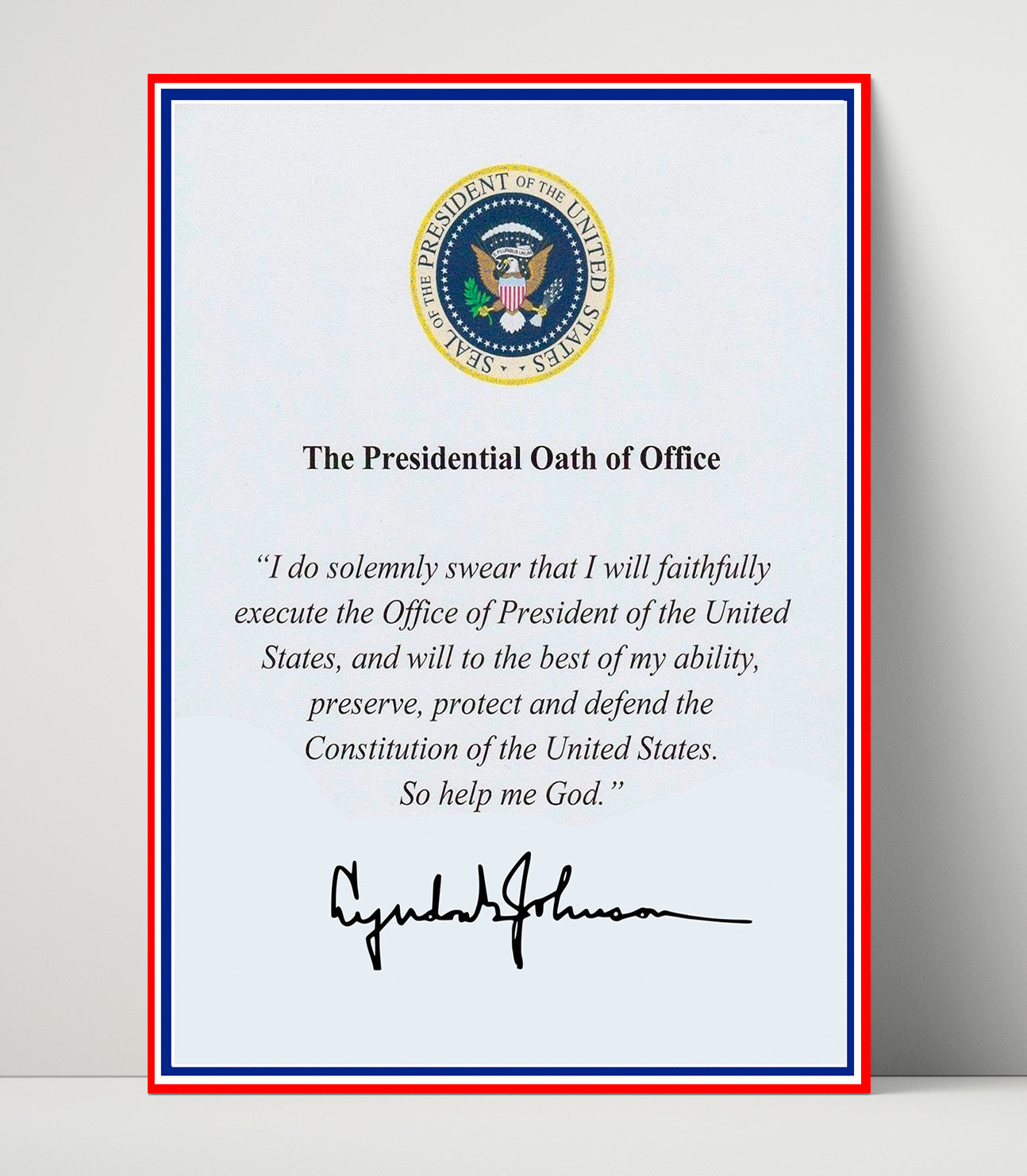 Historical - Lyndon B. Johnson - Presidential Oath Of Office Print History Wall Art