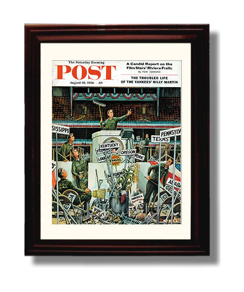 Historical - Magazine Cover - Saturday Evening Post Billy Martin Illustration History Wall Art