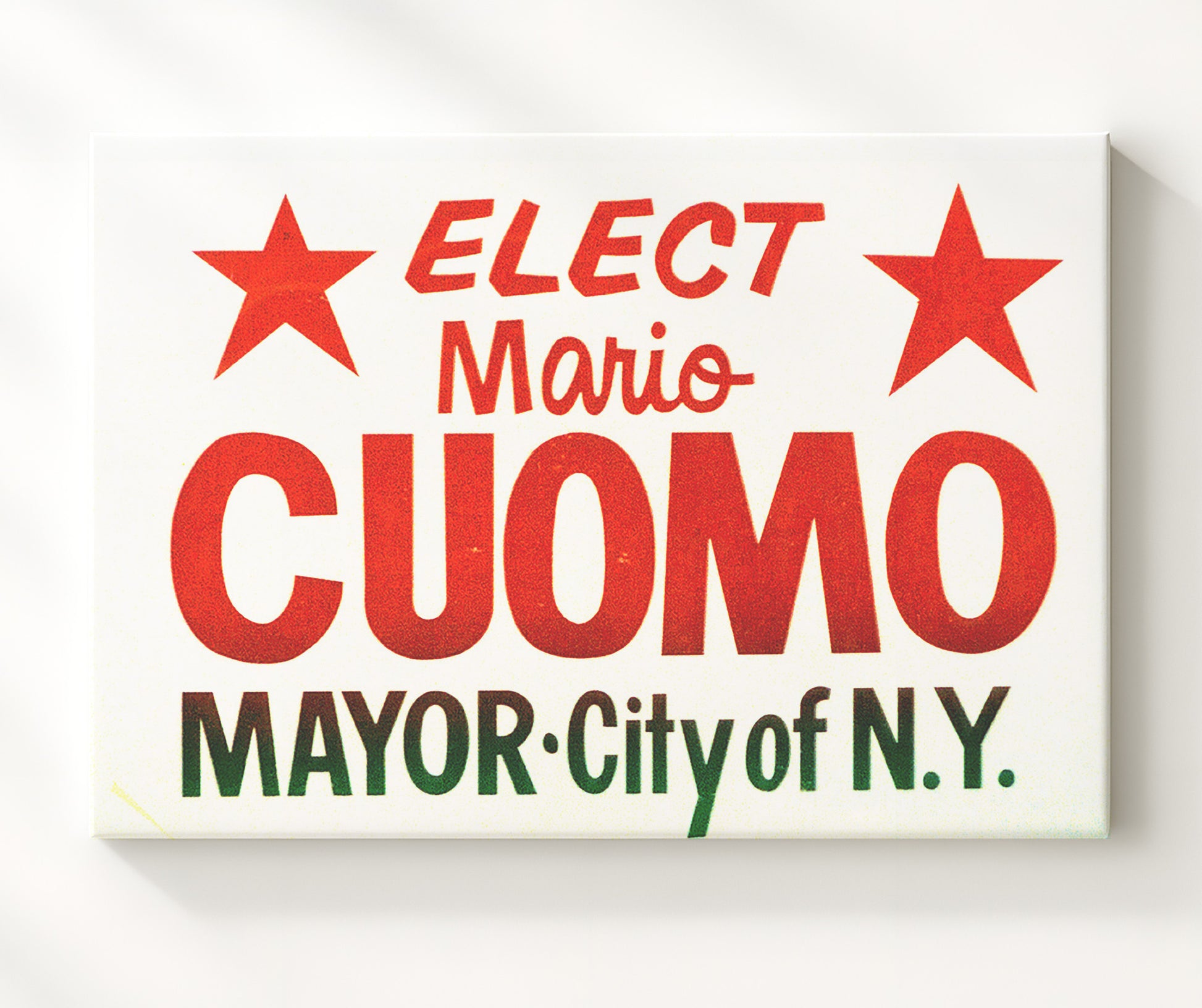 Historical - Mario Cuomo - Mayor Of New York City Campaign Poster - Landscape History Wall Art
