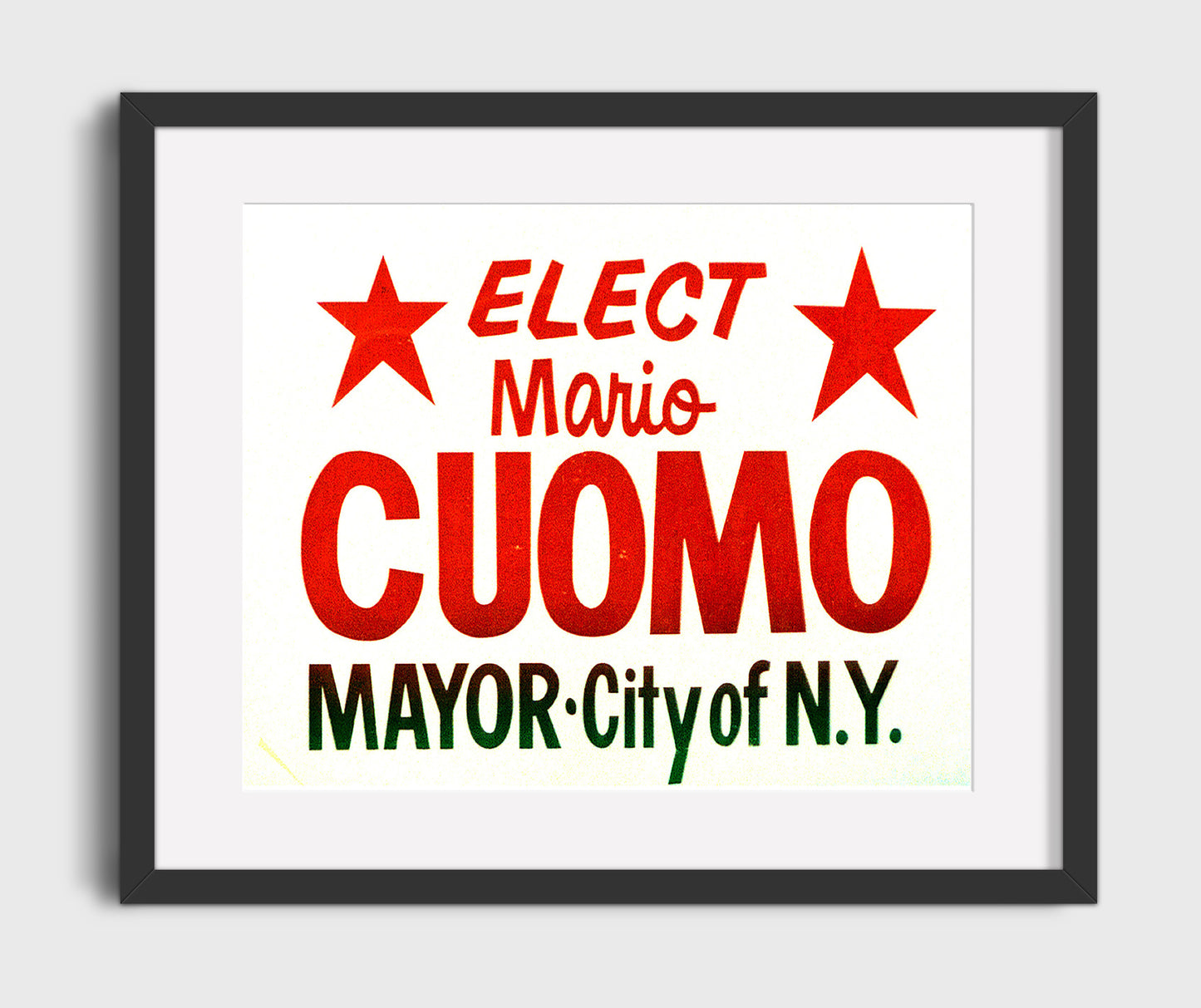 Historical - Mario Cuomo - Mayor Of New York City Campaign Poster - Landscape History Wall Art