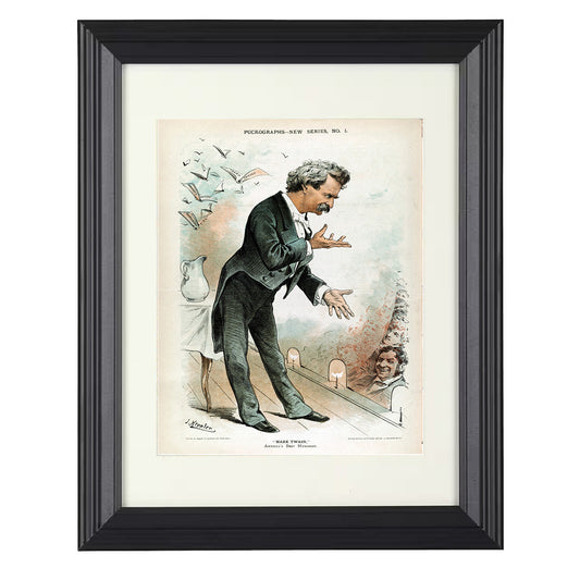Mark Twain – Puck Feature Satirical Cartoon 1884 unframed semi-gloss poster print
