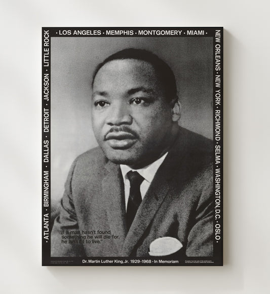 Martin Luther King Jr. - in Memoriam Tribute Poster 1968 8x10 Canvas history wall art
