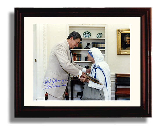Historical - Mother Teresa And Ronald Reagan - White House Meeting 1985 - Landscape History Wall Art